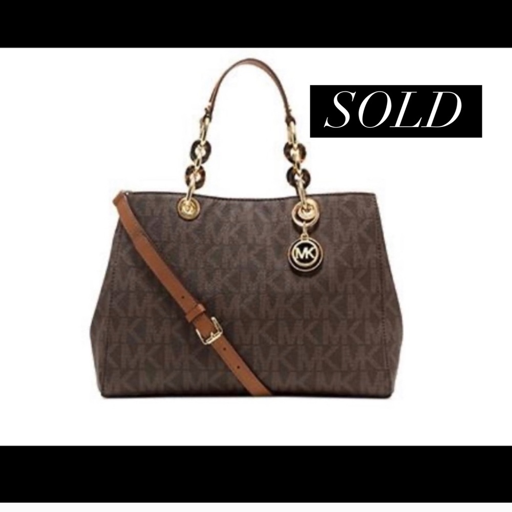 Michael Kors Cynthia Signature Print Satchel 👜